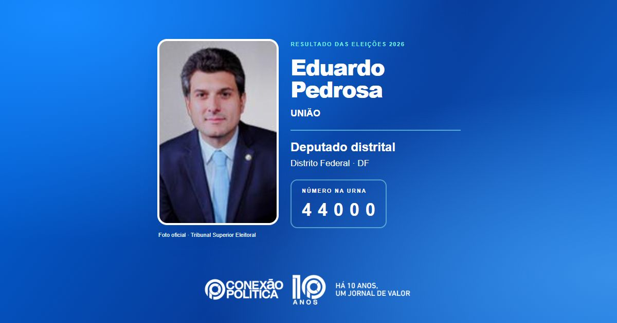 Foto oficial de Deputado Distrital — Eleições 2026: Eduardo Pedrosa, do UNIÃO, é eleito deputado distrital no DF com 50.833 votos