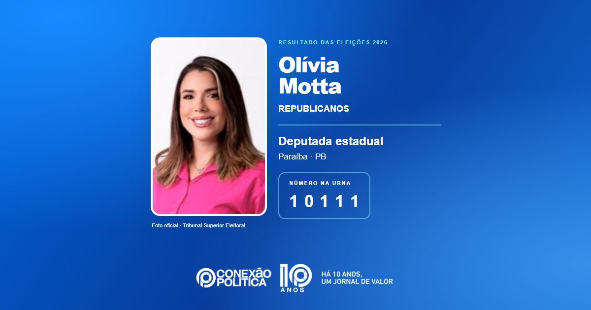 Foto oficial de Deputado Estadual — Eleições 2026: Olívia Motta, do REPUBLICANOS, é eleita deputada estadual na PB com 67.991 votos
