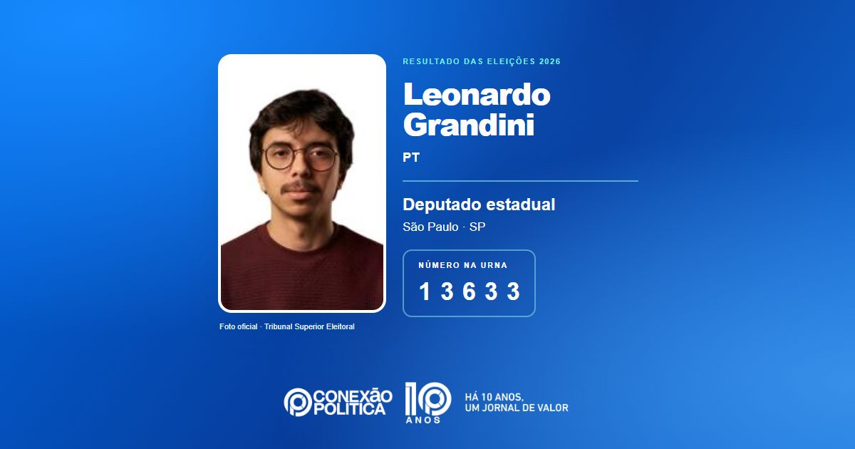 Foto oficial de Deputado Estadual — Eleições 2026: Leonardo Grandini, do PT, é eleito deputado estadual em SP com 122.158 votos