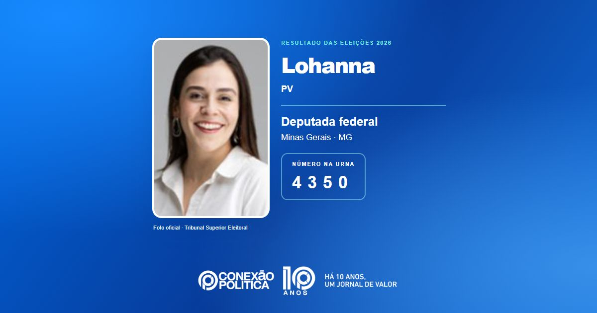 Foto oficial de Deputado Federal — Eleições 2026: Lohanna, do PV, é eleita deputada federal em MG com 108.182 votos