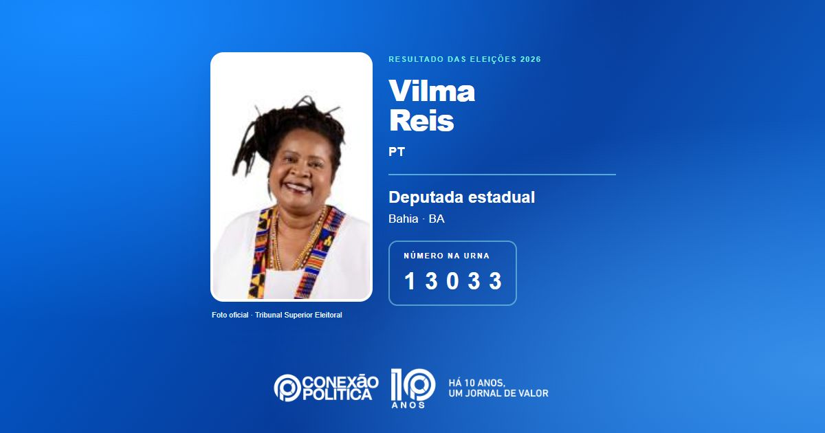 Foto oficial de Deputado Estadual — Eleições 2026: Vilma Reis, do PT, é eleita deputada estadual na BA com 83.222 votos