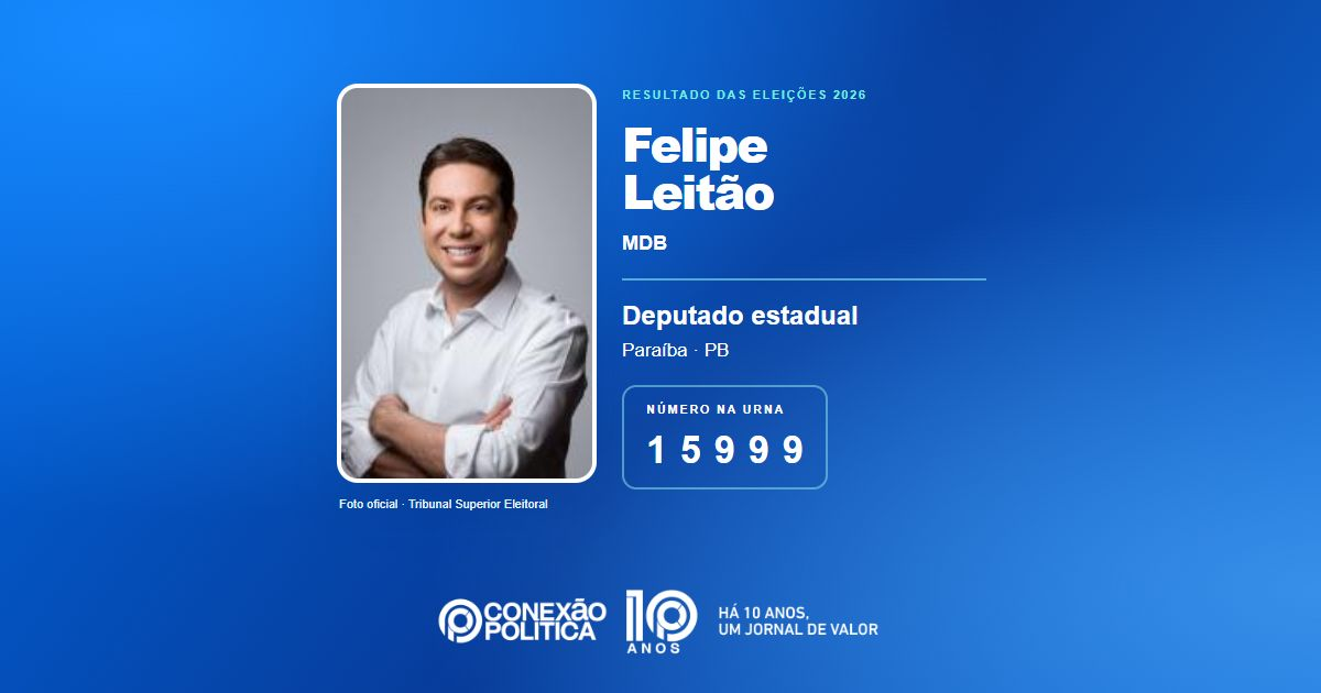 Foto oficial de Deputado Estadual — Eleições 2026: Felipe Leitão, do MDB, é eleito deputado estadual na PB com 58.278 votos