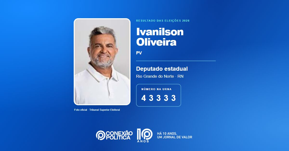 Foto oficial de Deputado Estadual — Eleições 2026: Ivanilson Oliveira, do PV, é eleito deputado estadual no RN com 47.831 votos