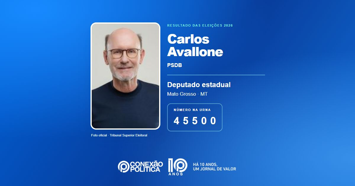 Foto oficial de Deputado Estadual — Eleições 2026: Carlos Avallone, do PSDB, é eleito deputado estadual em MT com 31.035 votos