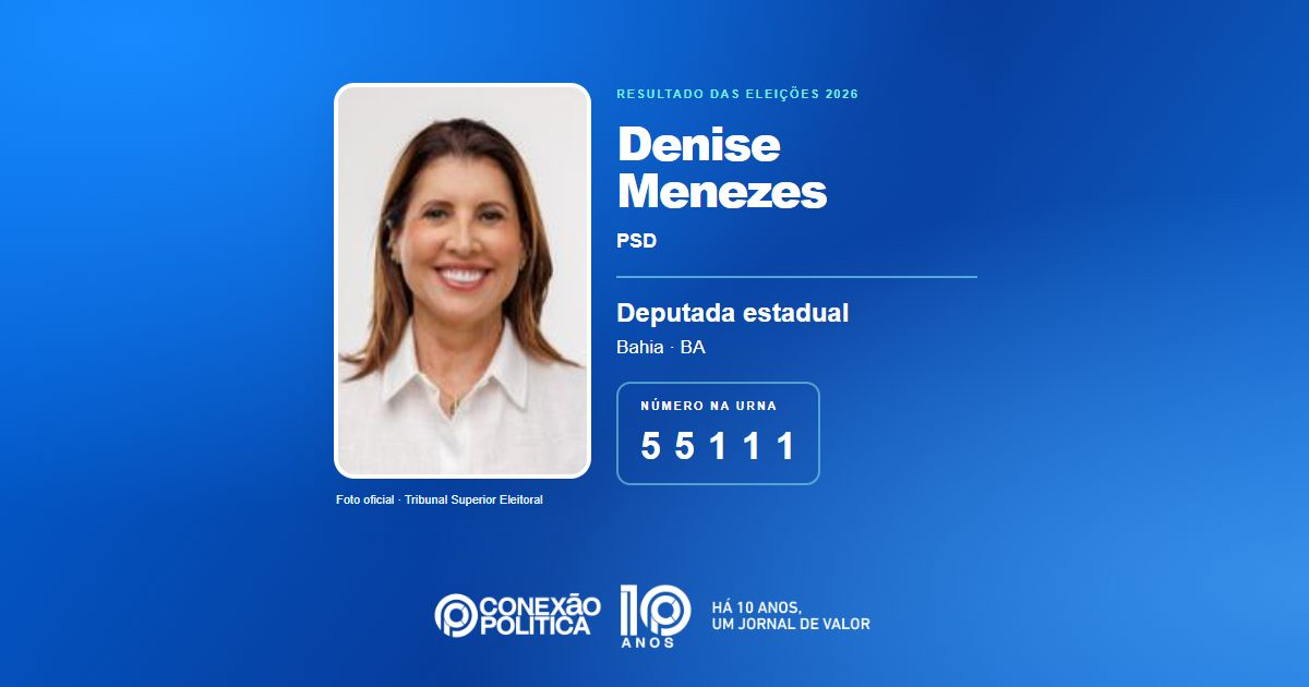 Foto oficial de Deputado Estadual — Eleições 2026: Denise Menezes, do PSD, é eleita deputada estadual na BA com 103.744 votos