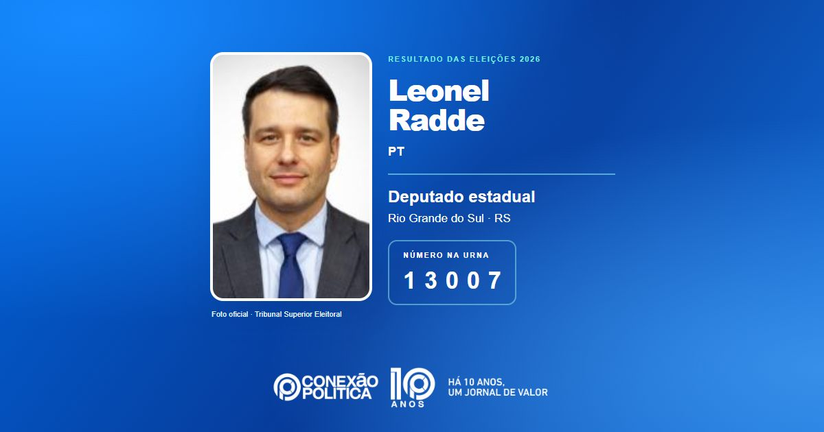 Foto oficial de Deputado Estadual — Eleições 2026: Leonel Radde, do PT, é eleito deputado estadual no RS com 93.787 votos