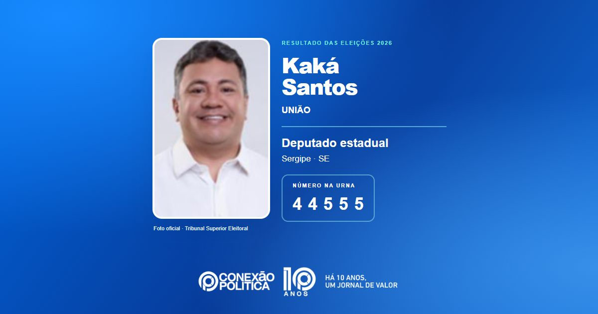 Foto oficial de Deputado Estadual — Eleições 2026: Kaká Santos, do UNIÃO, é eleito deputado estadual em SE com 30.419 votos