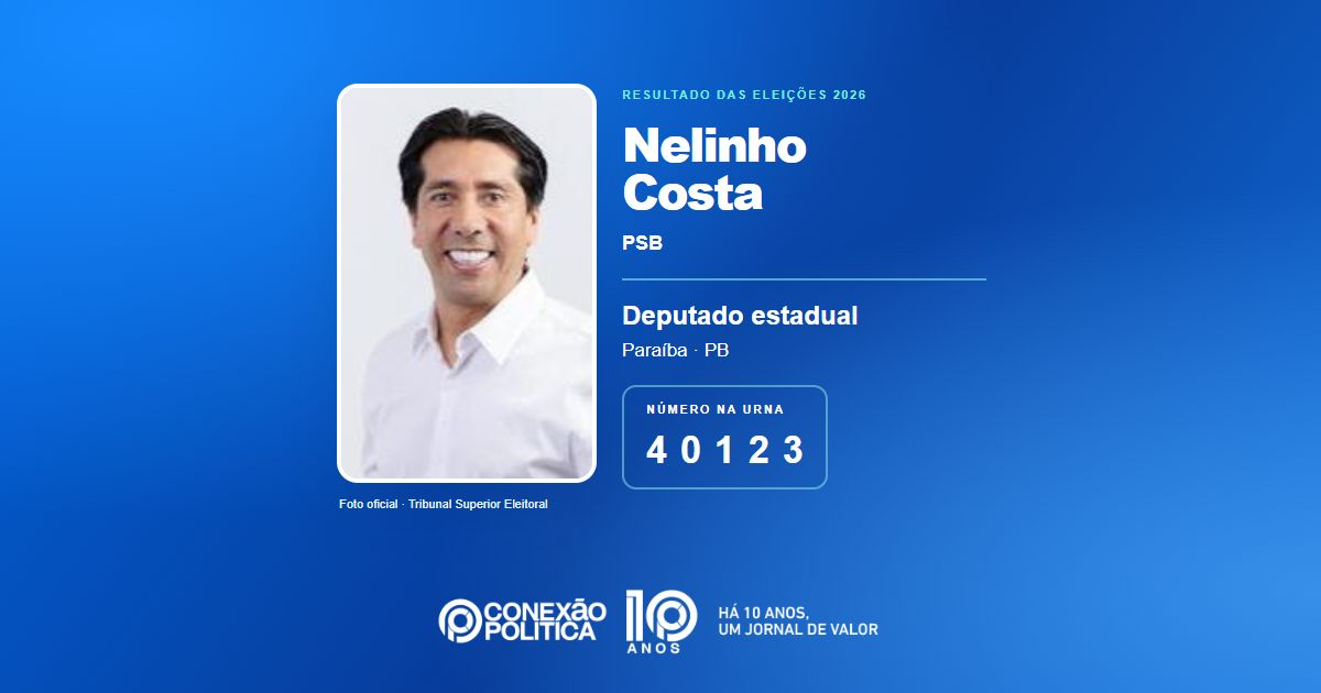 Foto oficial de Deputado Estadual — Eleições 2026: Nelinho Costa, do PSB, é eleito deputado estadual na PB com 31.327 votos