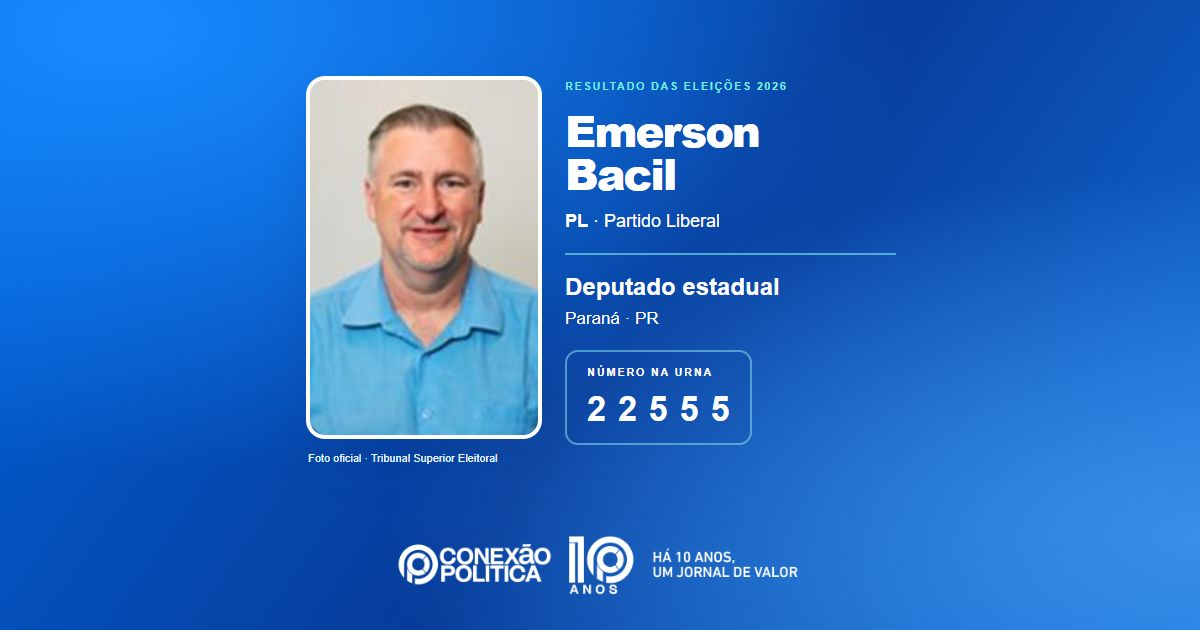 Foto oficial de Deputado Estadual — Eleições 2026: Emerson Bacil, do PL, é eleito deputado estadual no PR com 38.400 votos