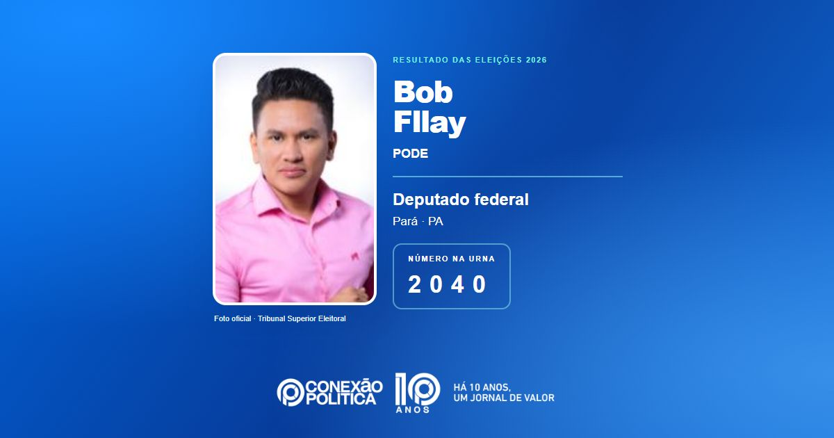 Foto oficial de Deputado Federal — Eleições 2026: Bob Fllay, do PODE, é eleito deputado federal no PA com 63.285 votos