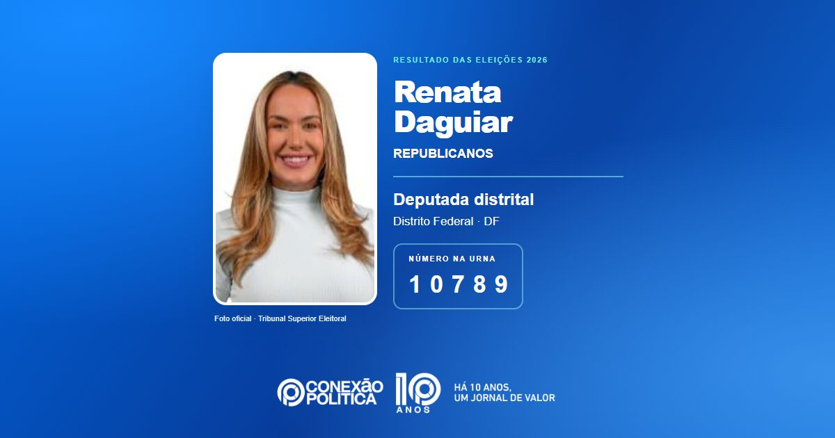 Foto oficial de Deputado Distrital — Eleições 2026: Renata Daguiar, do REPUBLICANOS, é eleita deputada distrital no DF com 28.172 votos
