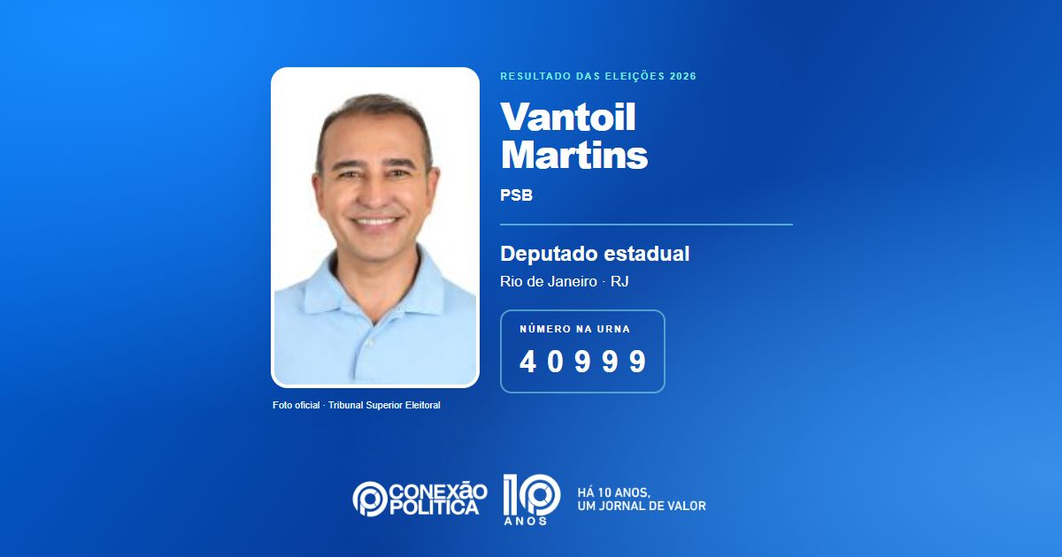 Foto oficial de Deputado Estadual — Eleições 2026: Vantoil Martins, do PSB, é eleito deputado estadual no RJ com 39.179 votos