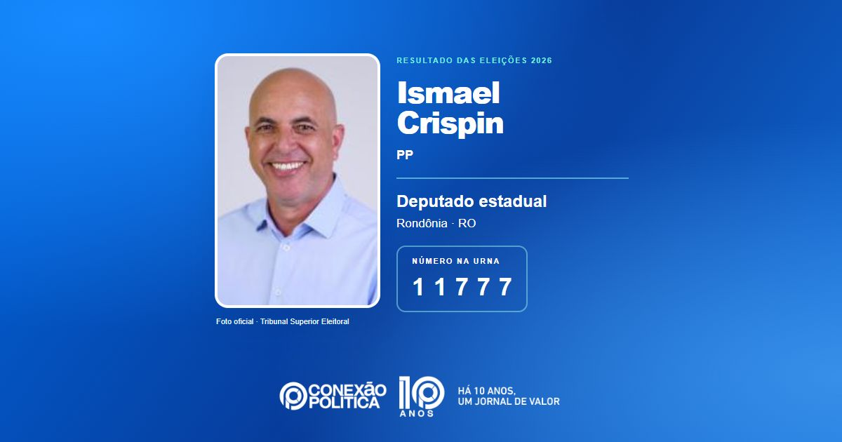 Foto oficial de Deputado Estadual — Eleições 2026: Ismael Crispin, do PP, é eleito deputado estadual em RO com 24.846 votos