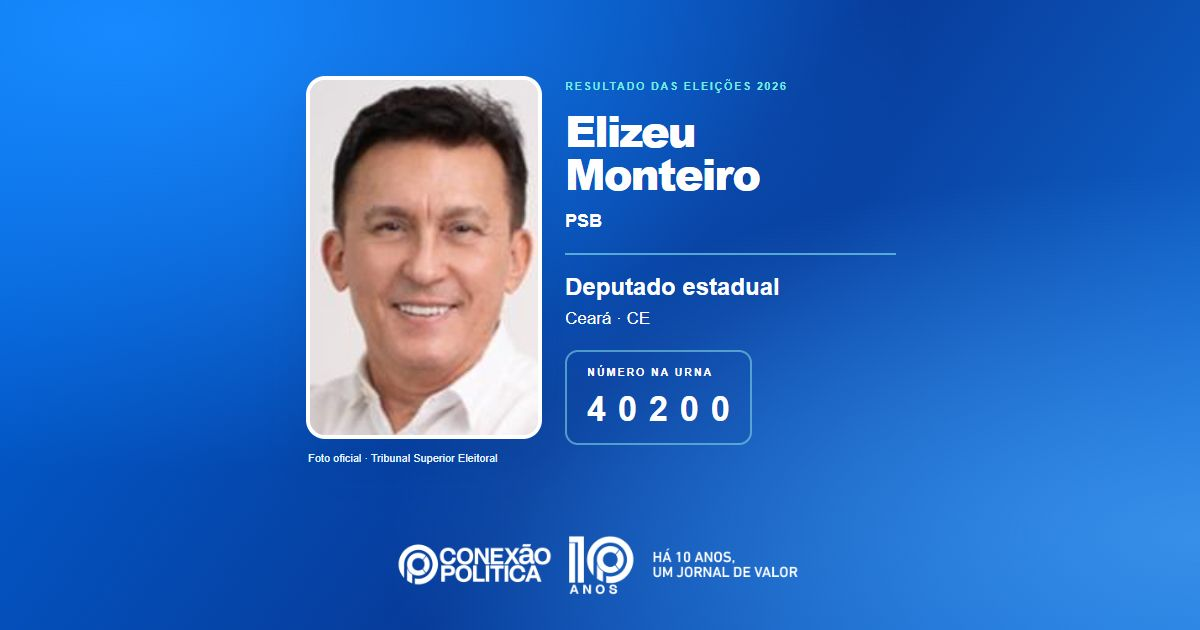 Foto oficial de Deputado Estadual — Eleições 2026: Elizeu Monteiro, do PSB, é eleito deputado estadual no CE com 70.411 votos