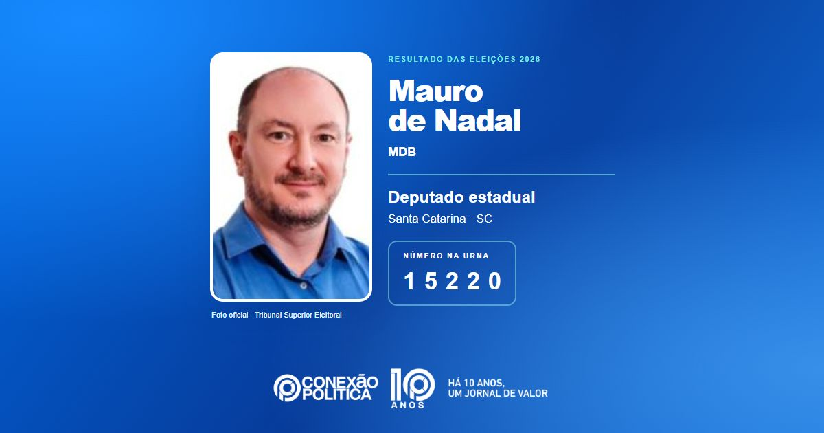 Foto oficial de Deputado Estadual — Eleições 2026: Mauro de Nadal, do MDB, é eleito deputado estadual em SC com 65.369 votos
