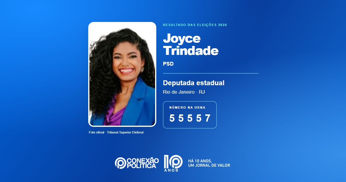 Foto oficial de Deputado Estadual — Eleições 2026: Joyce Trindade, do PSD, é eleita deputada estadual no RJ com 37.088 votos