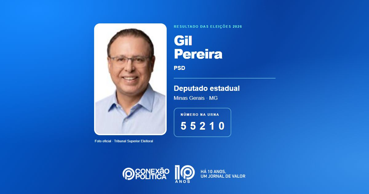 Foto oficial de Deputado Estadual — Eleições 2026: Gil Pereira, do PSD, é eleito deputado estadual em MG com 80.734 votos