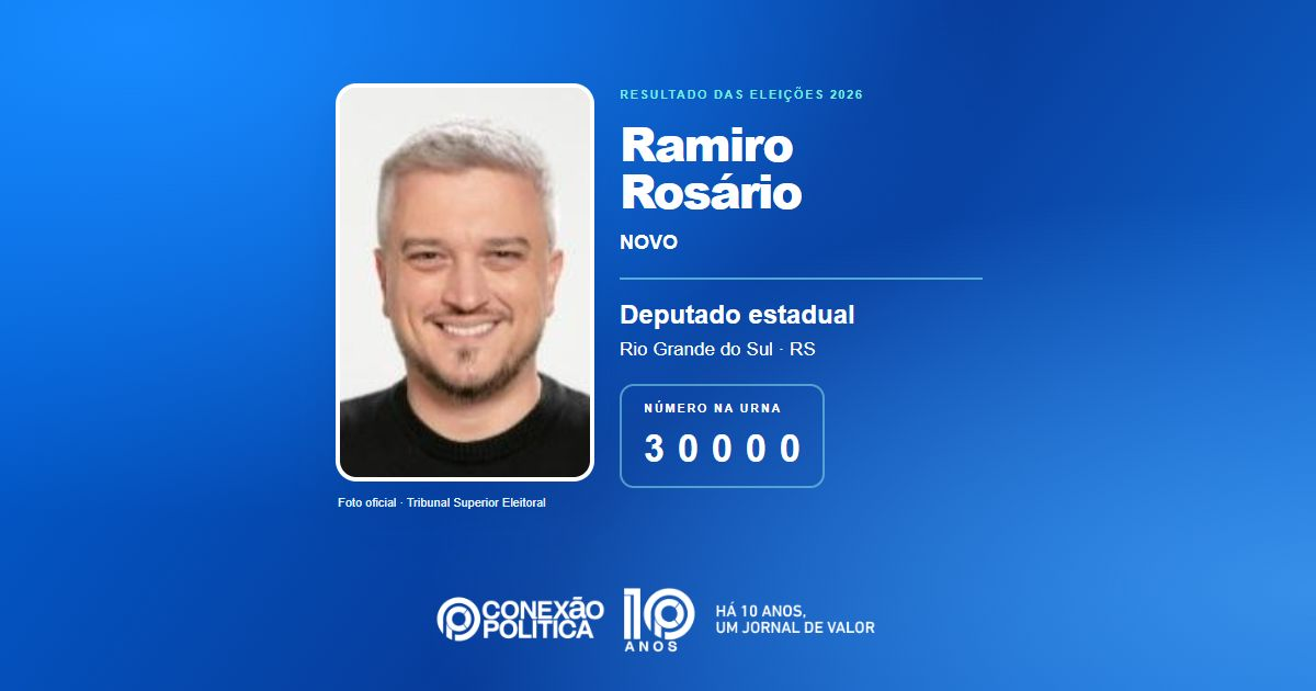 Foto oficial de Deputado Estadual — Eleições 2026: Ramiro Rosário, do NOVO, é eleito deputado estadual no RS com 54.903 votos
