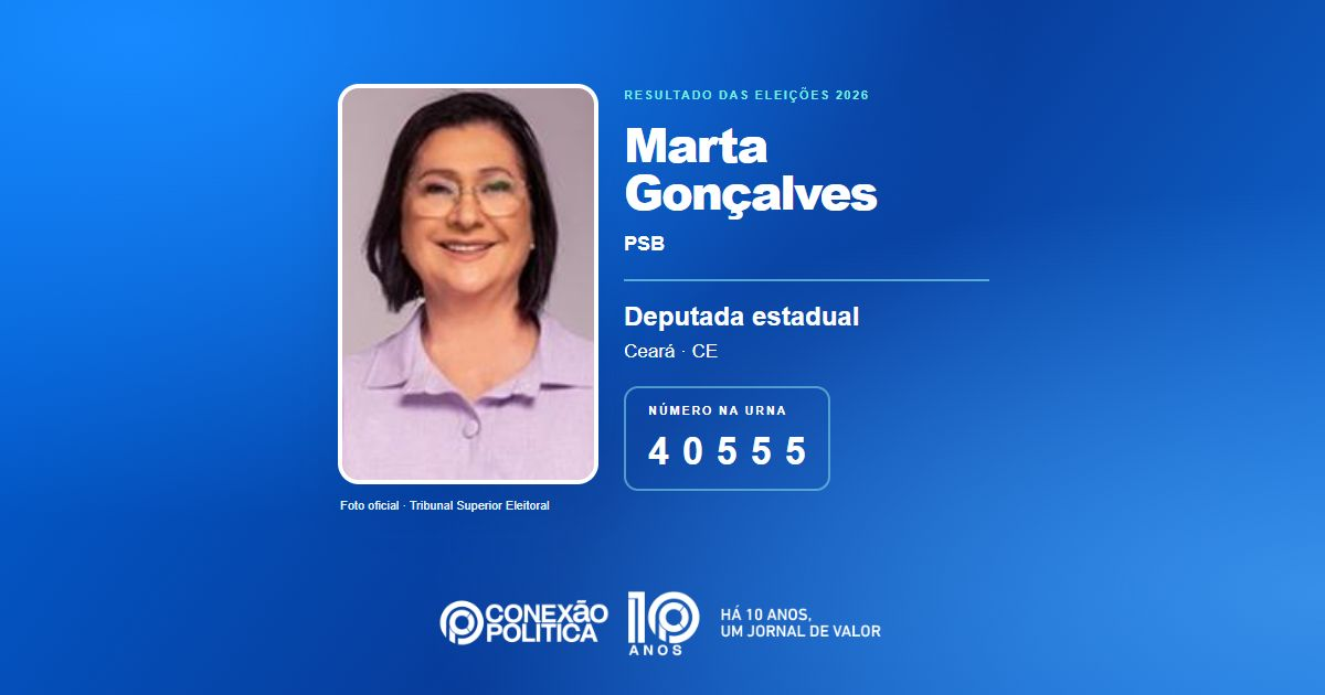 Foto oficial de Deputado Estadual — Eleições 2026: Marta Gonçalves, do PSB, é eleita deputada estadual no CE com 65.340 votos
