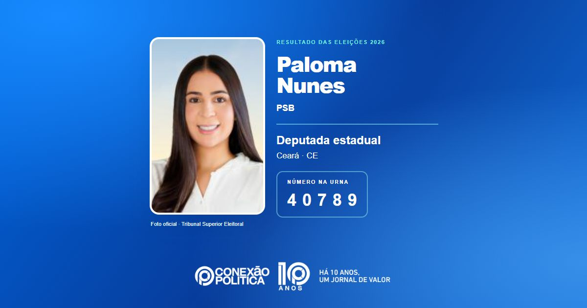 Foto oficial de Deputado Estadual — Eleições 2026: Paloma Nunes, do PSB, é eleita deputada estadual no CE com 69.064 votos