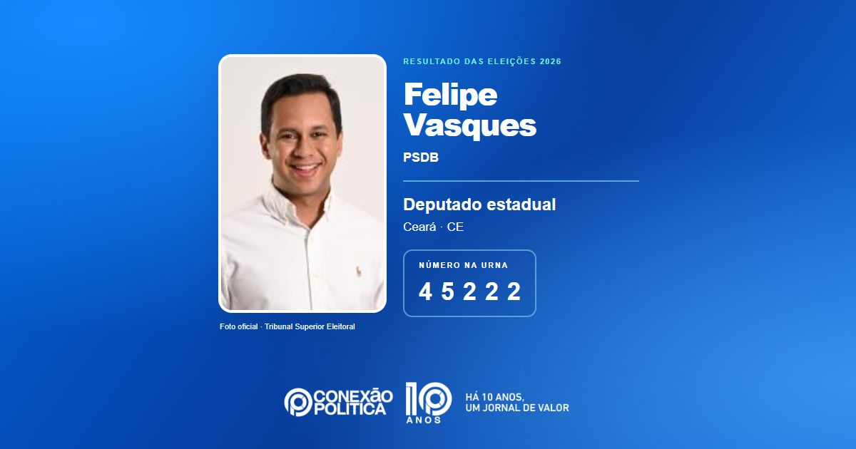 Foto oficial de Deputado Estadual — Eleições 2026: Felipe Vasques, do PSDB, é eleito deputado estadual no CE com 48.104 votos