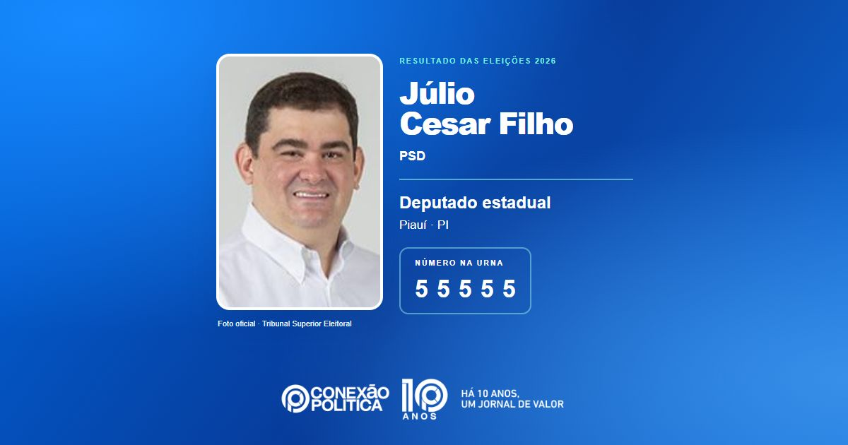 Foto oficial de Deputado Estadual — Eleições 2026: Júlio Cesar Filho, do PSD, é eleito deputado estadual no PI com 45.972 votos