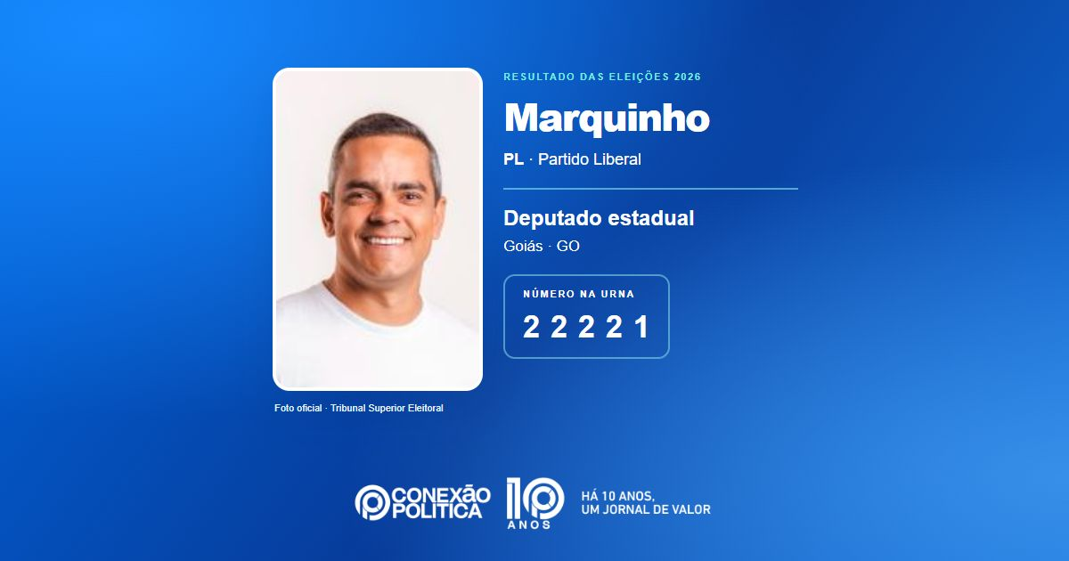 Foto oficial de Deputado Estadual — Eleições 2026: Marquinho, do PL, é eleito deputado estadual em GO com 31.039 votos