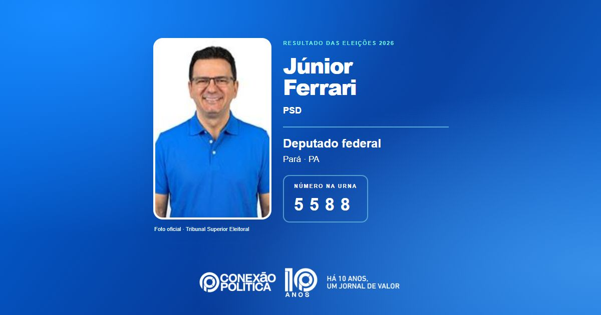 Foto oficial de Deputado Federal — Eleições 2026: Júnior Ferrari, do PSD, é eleito deputado federal no PA com 213.645 votos