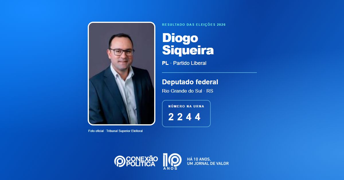 Foto oficial de Deputado Federal — Eleições 2026: Diogo Siqueira, do PL, é eleito deputado federal no RS com 93.067 votos