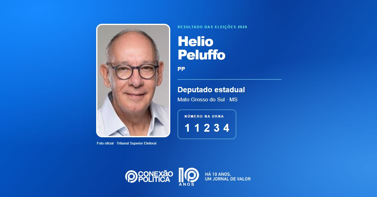 Foto oficial de Deputado Estadual — Eleições 2026: Helio Peluffo, do PP, é eleito deputado estadual em MS com 31.435 votos