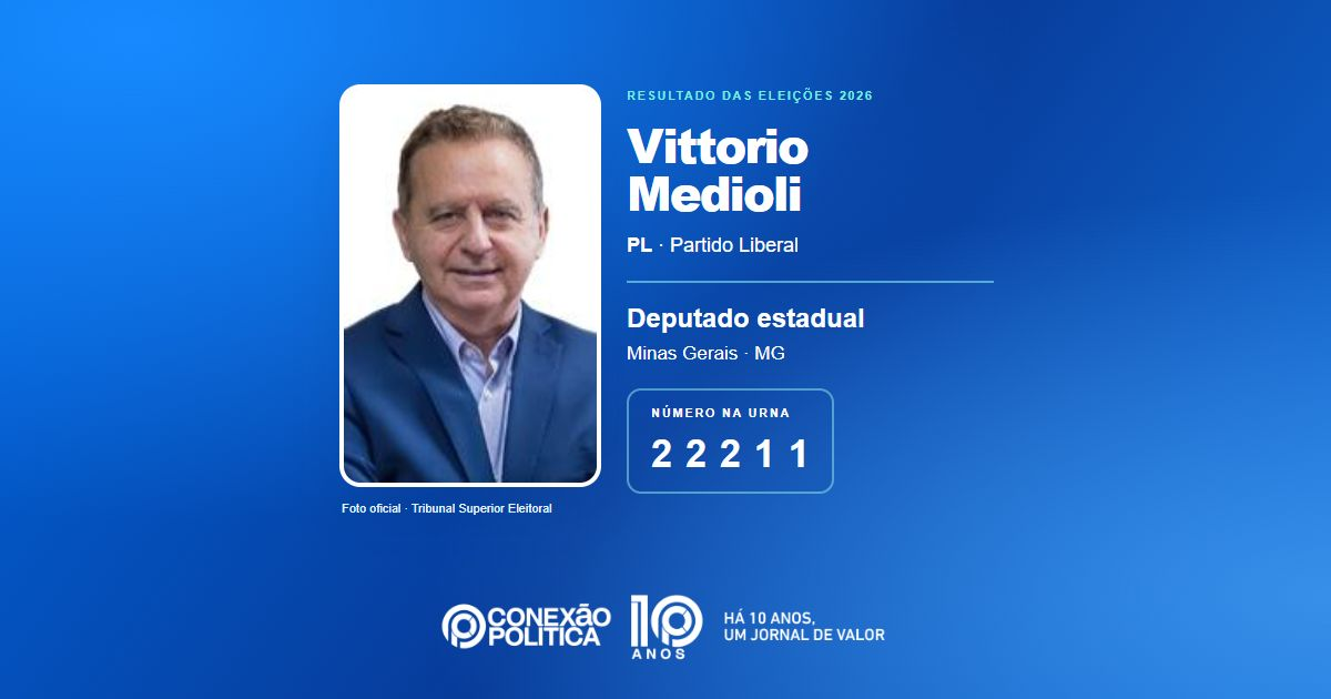 Foto oficial de Deputado Estadual — Eleições 2026: Vittorio Medioli, do PL, é eleito deputado estadual em MG com 77.931 votos