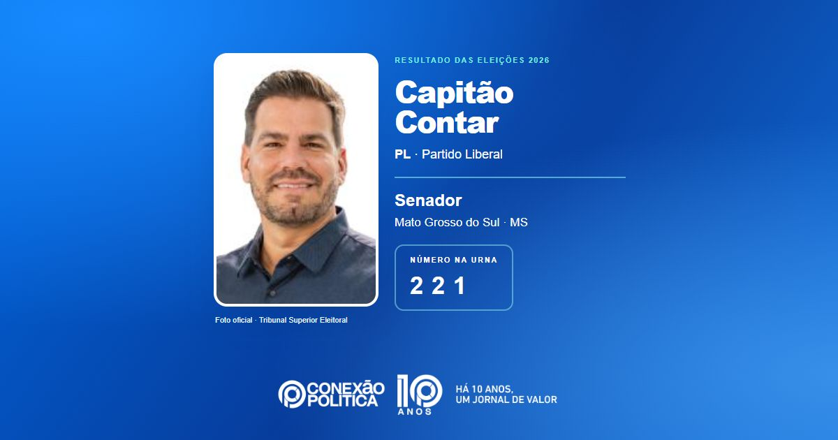 Eleições 2026: Capitão Contar, do PL, é eleito senador em MS com 856.045 votos
