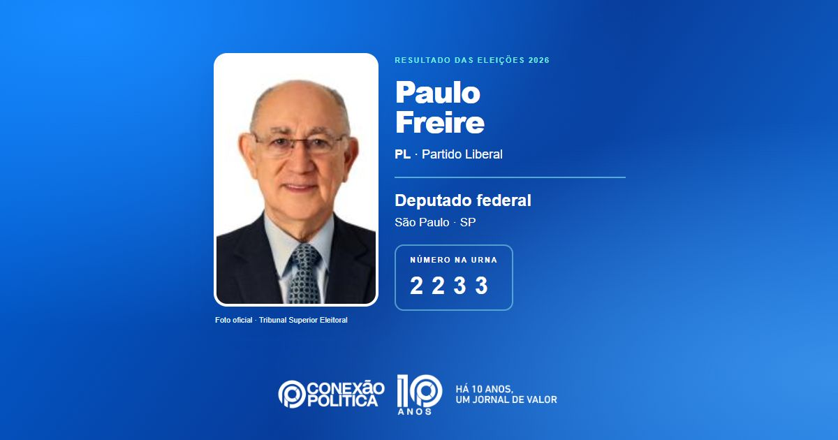 Foto oficial de Deputado Federal — Eleições 2026: Paulo Freire, do PL, é eleito deputado federal em SP com 99.388 votos