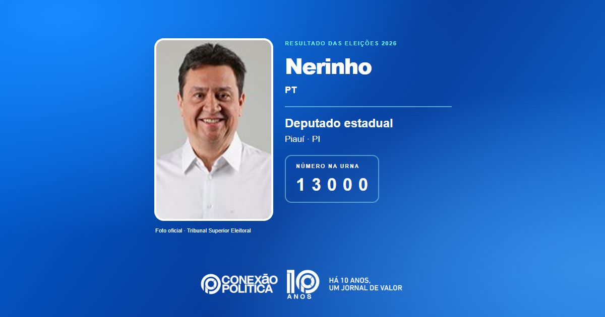 Foto oficial de Deputado Estadual — Eleições 2026: Nerinho, do PT, é eleito deputado estadual no PI com 38.620 votos