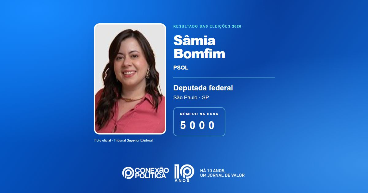 Foto oficial de Deputado Federal — Eleições 2026: Sâmia Bomfim, do PSOL, é eleita deputada federal em SP com 583.107 votos