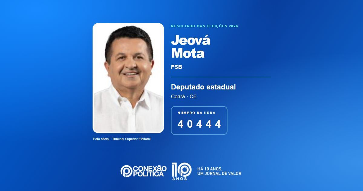 Foto oficial de Deputado Estadual — Eleições 2026: Jeová Mota, do PSB, é eleito deputado estadual no CE com 73.211 votos