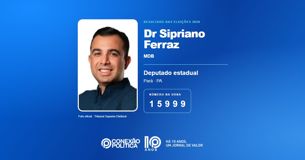 Foto oficial de Deputado Estadual — Eleições 2026: Dr Sipriano Ferraz, do MDB, é eleito deputado estadual no PA com 103.401 votos