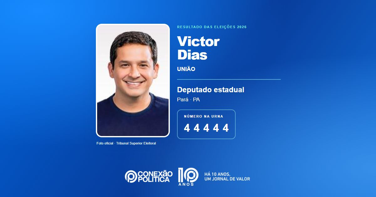 Foto oficial de Deputado Estadual — Eleições 2026: Victor Dias, do UNIÃO, é eleito deputado estadual no PA com 82.770 votos