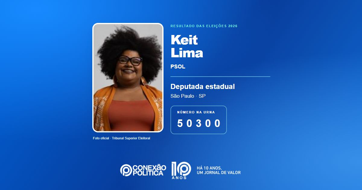 Foto oficial de Deputado Estadual — Eleições 2026: Keit Lima, do PSOL, é eleita deputada estadual em SP com 58.984 votos