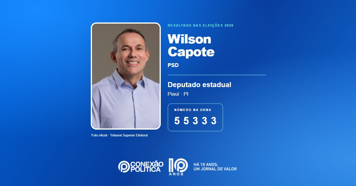 Foto oficial de Deputado Estadual — Eleições 2026: Wilson Capote, do PSD, é eleito deputado estadual no PI com 45.274 votos