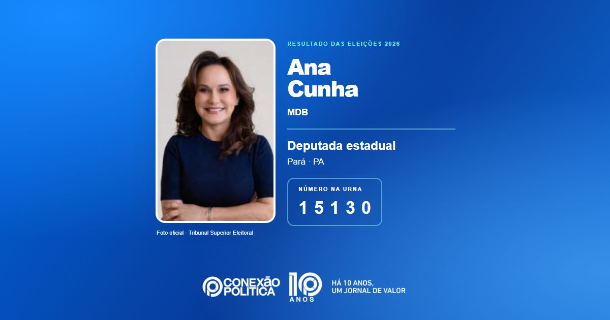 Foto oficial de Deputado Estadual — Eleições 2026: Ana Cunha, do MDB, é eleita deputada estadual no PA com 67.637 votos