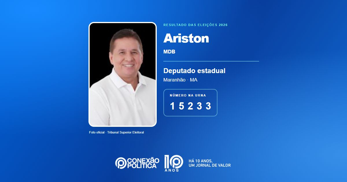 Foto oficial de Deputado Estadual — Eleições 2026: Ariston, do MDB, é eleito deputado estadual no MA com 46.511 votos