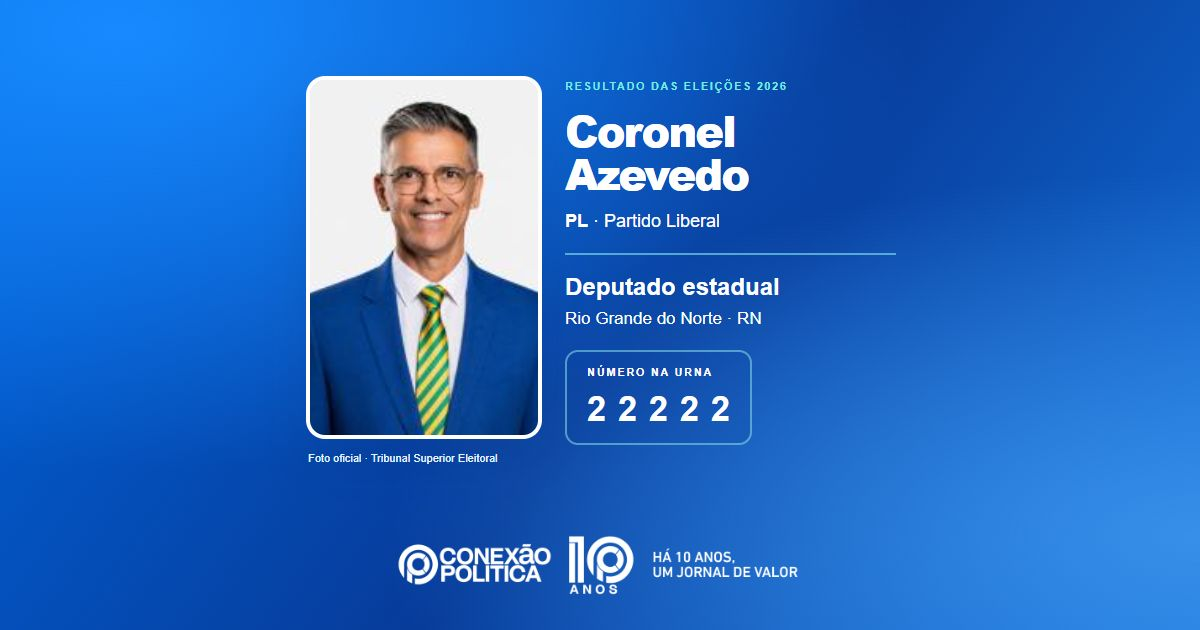Foto oficial de Deputado Estadual — Eleições 2026: Coronel Azevedo, do PL, é eleito deputado estadual no RN com 105.403 votos