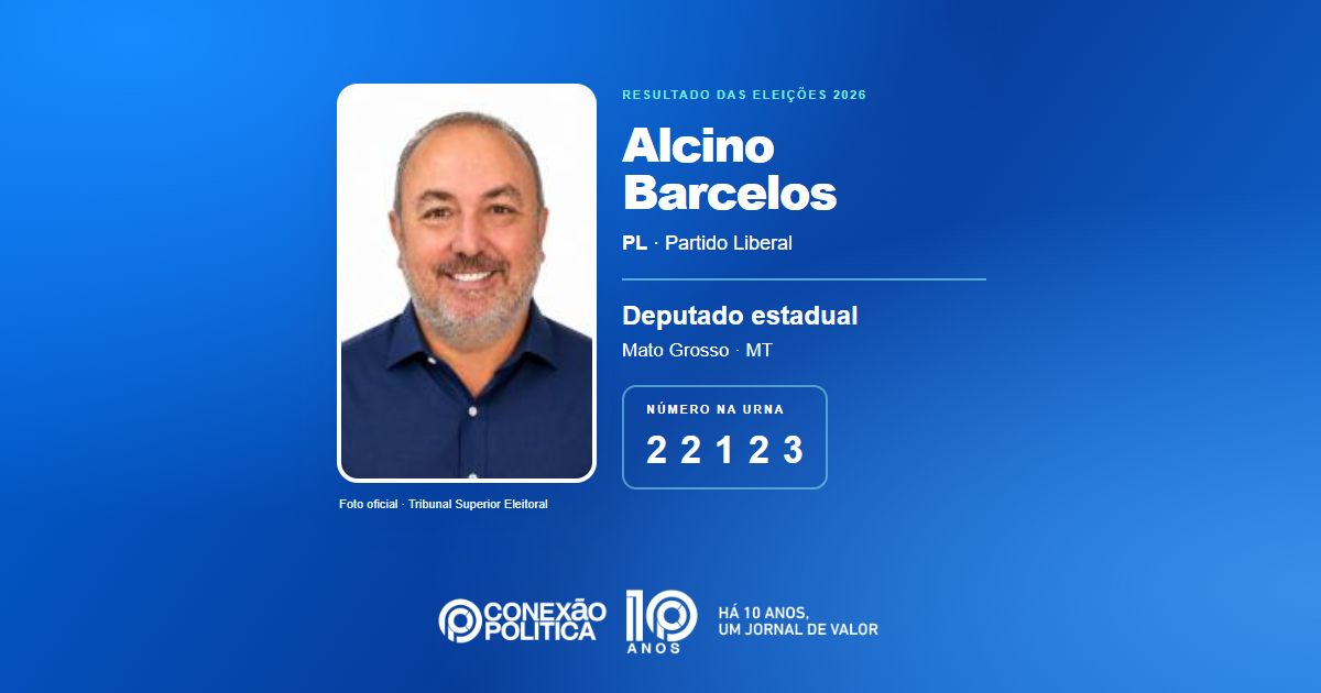 Foto oficial de Deputado Estadual — Eleições 2026: Alcino Barcelos, do PL, é eleito deputado estadual em MT com 22.624 votos
