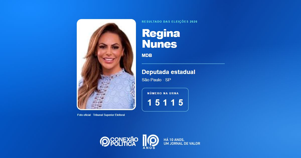 Foto oficial de Deputado Estadual — Eleições 2026: Regina Nunes, do MDB, é eleita deputada estadual em SP com 154.966 votos