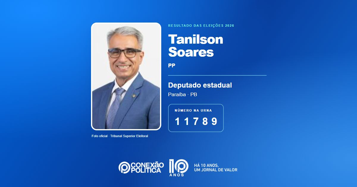 Foto oficial de Deputado Estadual — Eleições 2026: Tanilson Soares, do PP, é eleito deputado estadual na PB com 37.561 votos