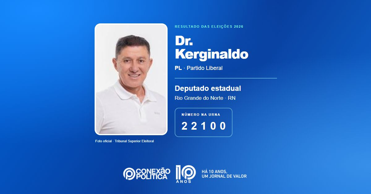 Foto oficial de Deputado Estadual — Eleições 2026: Dr. Kerginaldo, do PL, é eleito deputado estadual no RN com 54.165 votos