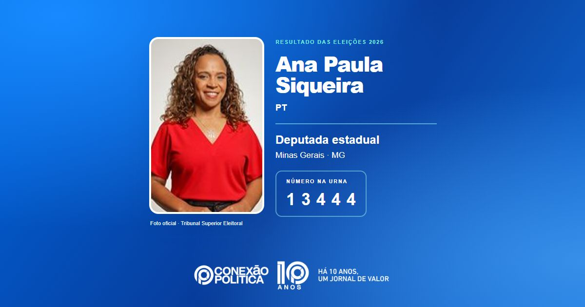 Foto oficial de Deputado Estadual — Eleições 2026: Ana Paula Siqueira, do PT, é eleita deputada estadual em MG com 76.126 votos