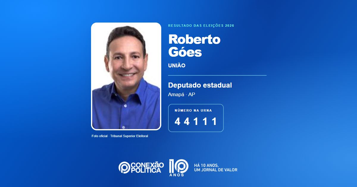 Foto oficial de Deputado Estadual — Eleições 2026: Roberto Góes, do UNIÃO, é eleito deputado estadual no AP com 7.990 votos