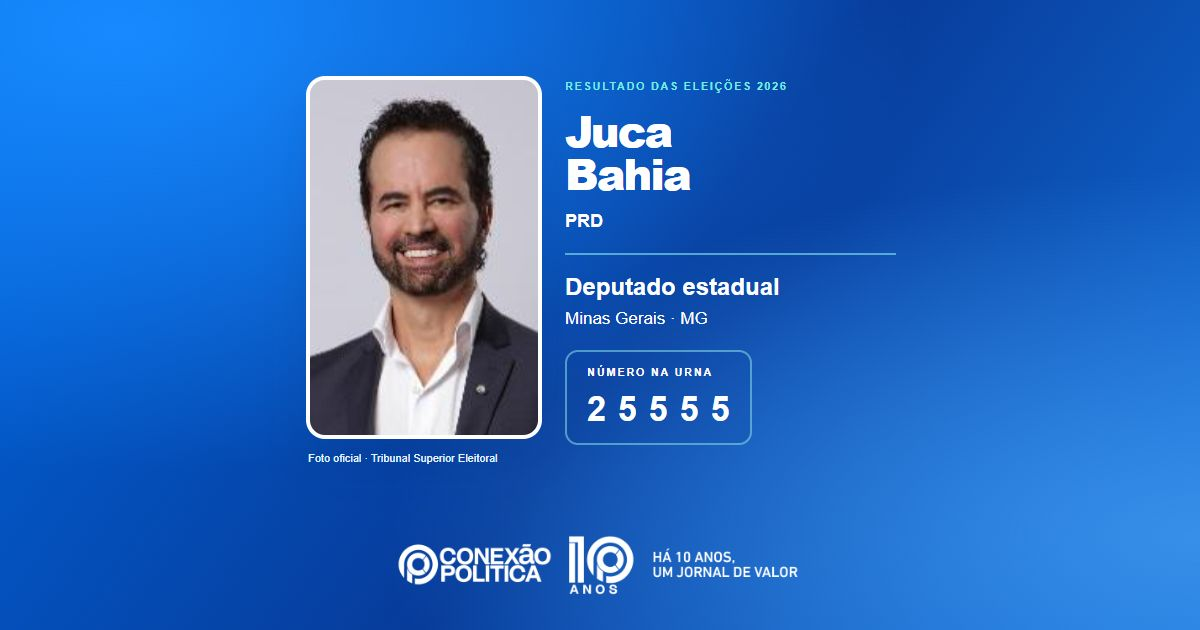 Foto oficial de Deputado Estadual — Eleições 2026: Juca Bahia, do PRD, é eleito deputado estadual em MG com 41.155 votos